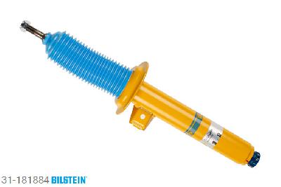 31-181884, Bilstein B6  adjustable10 Schokdemper vooras links, BMW 3 Touring (E46), "316 i,  318 d,  318 i,  320 d,  320 i,  325 i,328 i,  330 d,  330 i", 06/2000-02/2005, with standard chassis, with M-technics, Standaard lengte, geschikt voor gebruik met verlagingsveren tot -40mm