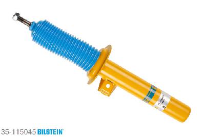 35-115045, Bilstein B6  Sport Schokdemper vooras links, BMW 3 Touring (E46), "316 i,  318 d,  318 i,  320 d,  320 i,  325 i,328 i,  330 d,  330 i", 06/2000-02/2005, with standard chassis / Front axle mono-tube, Standaard lengte, geschikt voor gebruik met verlagingsveren tot -40mm