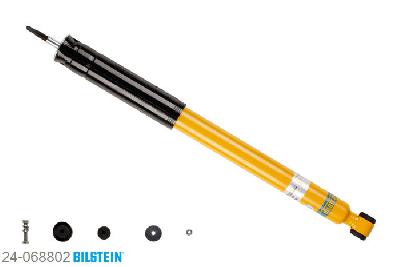 24-068802, Bilstein B6  Sport Schokdemper achteras, Mercedes CLK (C209), "200 CGI,  200 Kompressor,  220 CDI,  240,270 CDI,  280,  320,  320 CDI,  350,  500,6.2,  63 AMG", 06/2002-05/2009, Spacers required for several wheel/tyre combinations, with standard chassis, Standaard lengte, geschikt voor gebruik met verlagingsveren tot -40mm