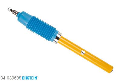 34-030608, Bilstein B6  Sport Schokdemper vooras, Peugeot 106 I (1A, 1C), 1.0,  1.1,  1.3,  1.4,  1.4 D,  1.5 D,  1.6, 08/1991-04/1996, Front axle charakteristic: 96/46, Length: 575 mm / Rear axle charakteristic: 290/180, Length: 329 mm, Standaard lengte, geschikt voor gebruik met verlagingsveren tot -40mm