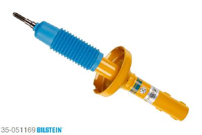 35-051169, Bilstein B6  Sport Schokdemper vooras, Renault CLIO II (BB0/1/2_, CB0/1/2_), "1.0,  1.0 Flex,  1.2,  1.2 16V,  1.2 LPG,  1.4,1.4 16V,  1.5 D,  1.5 dCi,  1.6,  1.6 16V,1.6 Flex,  1.6 Hi-Flex,  1.9 D,  1.9 dTi", 12/1999-05/2005, Front axle fixing hole pitches 58 mm, Standaard lengte, geschikt voor gebruik met verlagingsveren tot -40mm