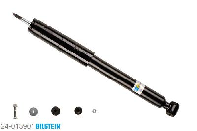 24-013901, Bilstein B4  Gas Schokdemper achteras, Mercedes 190 (W201), "2.0,  2.3,  2.3 E,  2.6,  D 2.0,  D 2.5,E 1.8,  E 2.0,  E 2.3,  E 2.3-16,  E 2.5-16,E 2.6,  E Evolution II 2.5,  Turbo-D 2.5", 10/1982-08/1993, mark: Sportline / Rear axle without ride height adjustment, Standaard lengte, geschikt voor gebruik met verlagingsveren tot -30mm