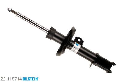 22-118714, Bilstein B4  Gas Schokdemper vooras links, Opel CORSA C (F08, F68), "1.0,  1.2,  1.2 Twinport,  1.3 CDTI,  1.4,1.4 Twinport,  1.6,  1.7 CDTI,  1.7 DI,1.7 DTI,  1.8", 09/2000-, with sports suspension / Rear axle thread: M14, Standaard lengte, geschikt voor gebruik met verlagingsveren tot -30mm
