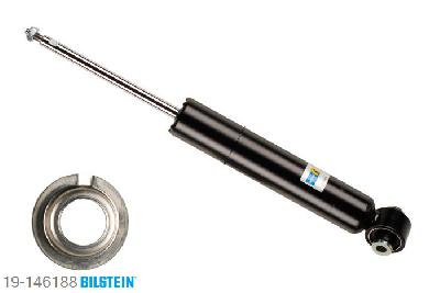19-146188, Bilstein B4  Gas Schokdemper achteras, Peugeot 407 (6D_), "1.6 HDi 110,  1.8,  1.8 16V,  2.0,  2.0 16V,2.0 HDi,  2.0 HDi 135,  2.2,  2.2 16V,2.2 HDi 170,  2.7 HDi", 05/2004-, without electronic suspension control, Standaard lengte, geschikt voor gebruik met verlagingsveren tot -30mm