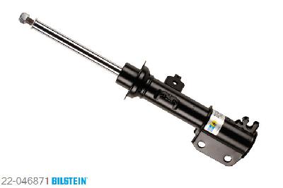 22-046871, Bilstein B4  Gas Schokdemper vooras, Renault LAGUNA (B56_, 556_), "1.6 16V,  1.8,  1.8 16V,  1.8 i,  2.0,2.0 16V", 06/1995-03/2001, opening of fixing clamp at front 34 mm, with standard chassis, Standaard lengte, geschikt voor gebruik met verlagingsveren tot -30mm