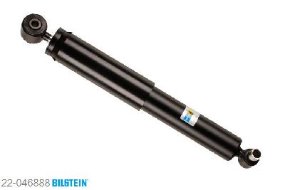 22-046888, Bilstein B4  Gas Schokdemper achteras, Renault LAGUNA (B56_, 556_), "1.6 16V,  1.8,  1.8 16V,  1.8 i,  2.0,2.0 16V", 06/1995-03/2001, opening of fixing clamp at front 34 mm, with standard chassis, Standaard lengte, geschikt voor gebruik met verlagingsveren tot -30mm