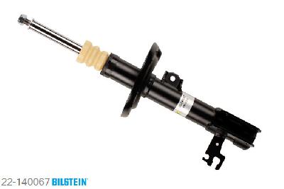 22-140067, Bilstein B4  Gas Schokdemper vooras links, Saab 9-3 Estate, "1.8 i,  1.8 t,  1.8 t BioPower,  1.9 TiD,1.9 TTiD,  2.0,  2.0 t,  2.0 T Bio Power,2.0 t BioPower,  2.8 Turbo V6", 03/2005-, with standard chassis, Standaard lengte, geschikt voor gebruik met verlagingsveren tot -30mm