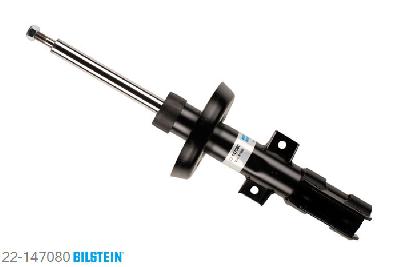 22-147080, Bilstein B4  Gas Schokdemper vooras, Saab 9-5 (YS3E), "1.9 TiD,  2.0,  2.0 T,  2.0 t BioPower,2.2 TiD,  2.3,  2.3 t BioPower,  2.3 Turbo", 11/2005-, with standard chassis, Standaard lengte, geschikt voor gebruik met verlagingsveren tot -30mm
