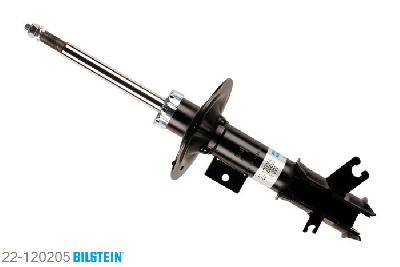22-120205, Bilstein B4  Gas Schokdemper vooras rechts, Volvo S40 I (VS), "1.6,  1.8,  1.8 i,  1.9 DI,  1.9 T4,  2.0,2.0 T,  2.0 T4", 10/1997-12/2003, with standard chassis, Standaard lengte, geschikt voor gebruik met verlagingsveren tot -30mm
