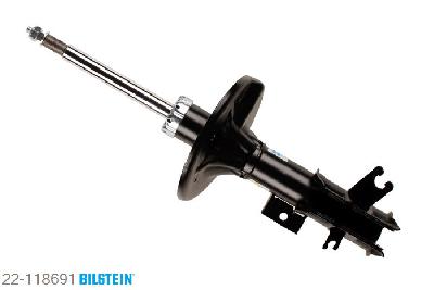 22-118691, Bilstein B4  Gas Schokdemper vooras rechts, Volvo V40 Estate (VW), "1.6,  1.8,  1.8 i,  1.9 DI,  1.9 T4,  1.9 TD,2.0,  2.0 T", 10/1997-06/2004, with standard chassis / Rear axle without ride height adjustment, Standaard lengte, geschikt voor gebruik met verlagingsveren tot -30mm