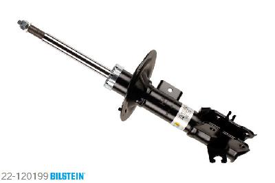 22-120199, Bilstein B4  Gas Schokdemper vooras links, Volvo V40 Estate (VW), "1.6,  1.8,  1.8 i,  1.9 DI,  2.0,  2.0 T,2.0 T4", 10/1997-06/2004, with standard chassis / Rear axle without ride height adjustment, Standaard lengte, geschikt voor gebruik met verlagingsveren tot -30mm