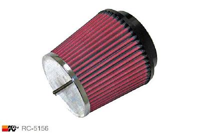 100mm aansluitdiameter, RC-5156, K&N Luchtfilter Universeel, Conisch, Lengte filter 127mm, Buitendiameter onder 138mm, Buitendiameter kap 114mm, Chroom kap, Lengte flens 18mm, 0 mm