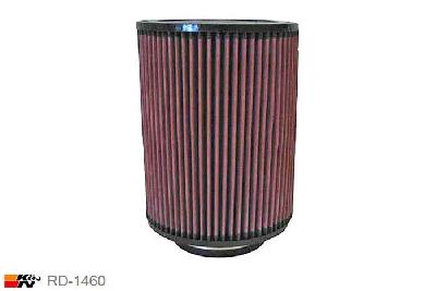 102mm aansluitdiameter, RD-1460, K&N Luchtfilter Universeel, Cilindrisch, Lengte filter 229mm, Buitendiameter onder 178mm, Buitendiameter kap 178mm, Rubber kap, Lengte flens 25mm, 0 mm