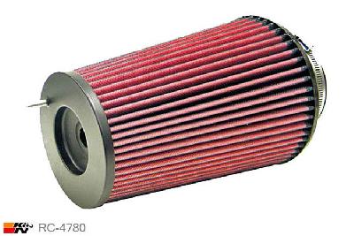 102mm aansluitdiameter, RC-4780, K&N Luchtfilter Universeel, Conisch, Lengte filter 241mm, Buitendiameter onder 168mm, Buitendiameter kap 133mm, Chroom kap, Lengte flens 43mm, 0 mm