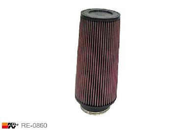 102mm aansluitdiameter, RE-0860, K&N Luchtfilter Universeel, Conisch, Lengte filter 305mm, Buitendiameter onder 152mm, Buitendiameter kap 117mm, Rubber kap, Lengte flens 44mm, 0 mm