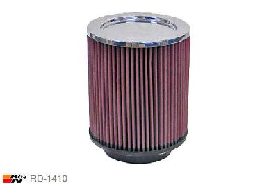 102mm aansluitdiameter, RD-1410, K&N Luchtfilter Universeel, Cilindrisch, Lengte filter 203mm, Buitendiameter onder 178mm, Buitendiameter kap 178mm, Chroom kap, Lengte flens 16mm, 0 mm