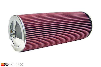 102mm aansluitdiameter, 41-1400, K&N Luchtfilter Universeel, Cilindrisch, Lengte filter 457mm, Buitendiameter onder 178mm, Buitendiameter kap 178mm, Chroom kap, Lengte flens 16mm, 0 mm