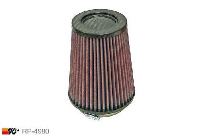 102mm aansluitdiameter, RP-4980, K&N Luchtfilter Universeel, Conisch, Lengte filter 165mm, Buitendiameter onder 137mm, Buitendiameter kap 102mm, Carbon-fiber kap, Lengte flens 16mm, 0 mm