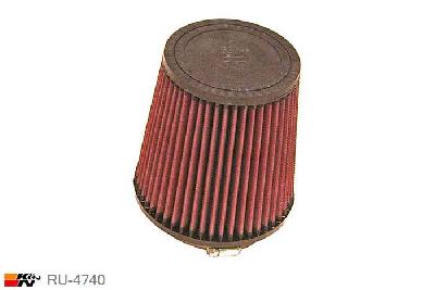 114mm aansluitdiameter, RU-4740, K&N Luchtfilter Universeel, Conisch, Lengte filter 152mm, Buitendiameter onder 149mm, Buitendiameter kap 114mm, Rubber kap, Lengte flens 16mm, 0 mm