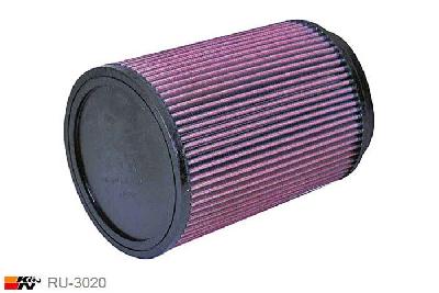127mm aansluitdiameter, RU-3020, K&N Luchtfilter Universeel, Cilindrisch, Lengte filter 229mm, Buitendiameter onder 165mm, Buitendiameter kap 165mm, Rubber kap, Lengte flens 25mm, 0 mm
