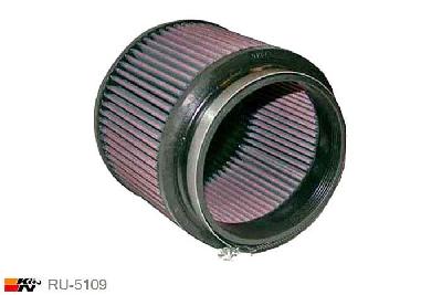 127mm aansluitdiameter, RU-5109, K&N Luchtfilter Universeel, Conisch, Lengte filter 127mm, Buitendiameter onder 165mm, Buitendiameter kap 171mm, Rubber kap, Lengte flens 25mm, 0 mm
