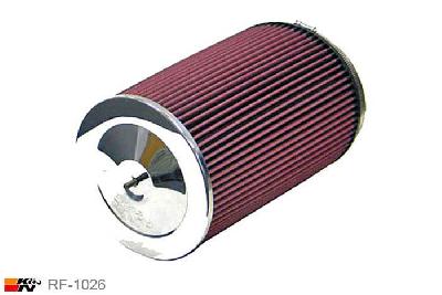152mm aansluitdiameter, RF-1026, K&N Luchtfilter Universeel, Conisch, Lengte filter 279mm, Buitendiameter onder 191mm, Buitendiameter kap 178mm, Chroom kap, Lengte flens 25mm, 0 mm