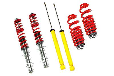 60 AV 04, V-Maxx Schroefset hoogte instelbaar, Skoda Octavia 1.4/1.6/1.8 20V/1.8T/2.0/1.9SDi/1.9TDi excl. 4x4, 1U, Bouwj. 2/97 - 04, when lowering over 40mm please use special stabilizer connection bolts, Tuv gekeurd verstelbereik vooras 35-65mm, Tuv gekeurd verstelbereik achteras 30-60mm