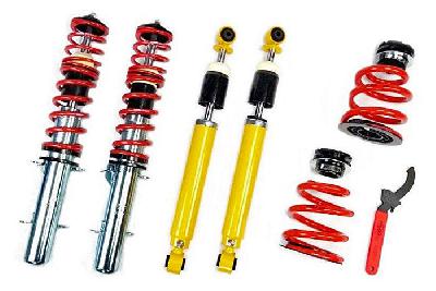 70 AV 06, V-Maxx xxtreme Schroefset in hoogte en hardheid instelbaar, VW Bora Variant 4Motion 1.8/1.8T/2.0/2.3 V5/2.8 V6/1.9TDi (att.: Sportchassis will lower 20mm less!), 1J, Bouwj. 12/98 - 04, Tuv gekeurd verstelbereik vooras 30-60mm, Tuv gekeurd verstelbereik achteras 30-50mm