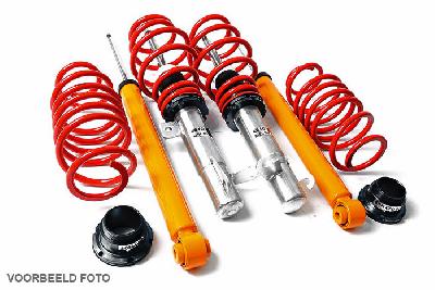 60 VW 01FC2, V-Maxx Schroefset hoogte instelbaar, VW Caddy I 1.5/1.6/1.8/1.6D (Fronts only because of Rear Leafspring) (NO GOCA), 14, Bouwj. 82 - 92, Tuv gekeurd verstelbereik vooras 25-80mm, Tuv gekeurd verstelbereik achteras Leafspr.mm