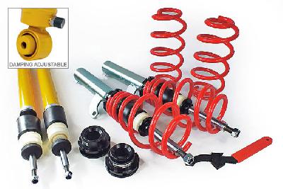 70 AV 34/55, V-Maxx xxtreme Schroefset in hoogte en hardheid instelbaar, VW Golf VI Plus/Variant 1.6TDi DSG/2.0TDi/DSG (Strut diameter 55mm), 1KP/KM, Bouwj. 09 - 3/13, when lowering over 40mm please use special stabilizer connection bolts, Tuv gekeurd verstelbereik vooras 30-70mm, Tuv gekeurd verstelbereik achteras 45-70mm
