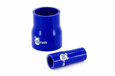 Reducer recht, Binnendiameter verloop van 89mm naar 80mm, Lengte 76mm, Universeel, Bonrath Siliconen slang Blauw