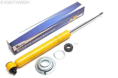 EVOSTVW03H, Sport schokdemper Achteras, VW Polo II (86C), Sport shock absorber Audi 50, VW Derby, Polo I-III incl. Classic and CoupeShocks with adjustable spring-seat and technical component report (only 86C model)rear, Serienfederteller-Hohe = mittlere NuteFederteller: wird hangend montiert, mit  7-facher Nutenverstellung, Verlaging tot -40mm mogelijk, Prijs is per stuk ! , aantal ingeven bij bestellen