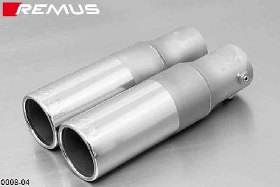 0008 04, BMW 3 Series E90 Sedan / E91 Touring, 318i 2.0l 95 kW (N46), Year 2005- , 320i 2.0l 110 kW (N46), Year 2005-, Remus 2 tail pipes round 76 mm