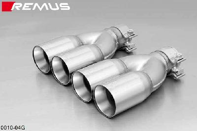 0010 04G, BMW 5 Series E60 Sedan / E61 Touring, 520i 2.2l 125 kW, Year 2003- , 523i 2.5l 130 kW, Year 2006- , 525i 2.5l 141 kW, Year 2003- , 525i 2.5l 160 kW, Year 2006- , 530i 3.0l 170 kW, Year 2003- ,, Remus Tail pipe set L/R consisting of 2 tail pipes round 76 mm straight