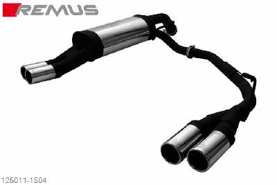 125011 1504, Citroen DS4, type N, Year 2011- , 1.6l 82 kW (9HR), 1.6l 88 kW (HCB), 1.6l 147 kW (5FU), 1.6l HDI 82 kW (9HR), Remus Sport exhaust L/R, with 4 tail pipes round 76 mm