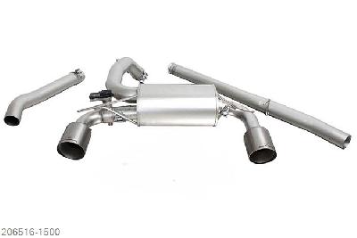206516 1500, Ford Focus III RS, type DYB, Year 2016- , 2.3l 257 kW (YVDA), Remus Cat-back-system L/R (without tail pipes)with integrated valve, incl. EEC homologationOriginal tube round 70 mm, REMUS tube round 76 mmThe activation of the valve is carried out using the original actuator via the vehicle onboard electronics.