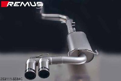 253111 5584C, Honda CR-Z, type ZF1, Year 2010- , 1.5l Hybrid 84 kW (+ 7 kW E-Motor) (LEA1-1002161), Remus Cat-Back connection tube (instead of front silencer) and sport exhaust centered with 2 tail pipes round 84 mm Street Race