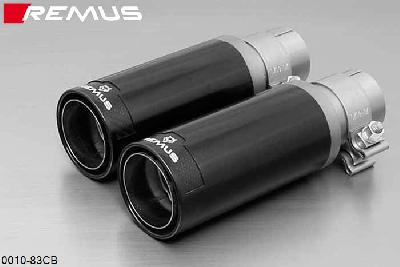 0010 83CB, Mazda MX-5, type NC1, Year 2005- , 1.8l 93 kW (L8), 2.0l 118 kW (LF), Remus Tail pipe set L/R consisting of 2 tail pipes round 84 mm Street Race Black Chrome