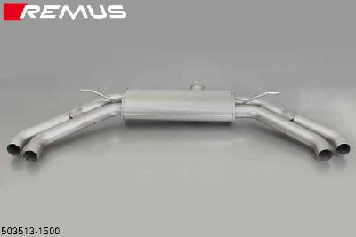 503513 1500, Mercedes CLA 250 (260) 2WD and 4matic, C117, Year 2013- , 2.0l 155 kW, Remus RACING sport exhaust centered for L/R system (without tail pipes), without homologation (original tube round 60 mm, REMUS tube round 65 mm)