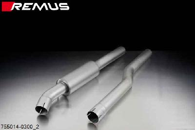 755014 0300, Mini Cooper S F55 (5 door), Year 2014- , 2.0l Turbo 141 kW, Remus resonated front sectionREMUS tube round 70 mm