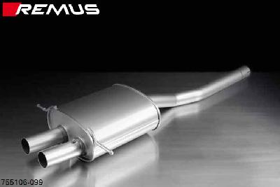 755106 099, Mini Cooper S R56, Year 2007- , 1.6l 16V 128 kW, Remus PowerSound sport exhaust centered with manual valve control system (without tail pipes)