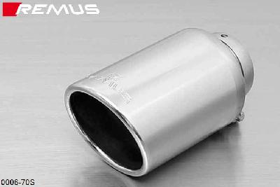 0006 70S, Mini One F55 (5 door), Year 2014- , 1.2l 75 kW, Remus 1 tail pipe round 102 mm angled, chromed, with adjustable spherical clamp connection