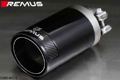 0006 98CB, Mini One F56 (3 door), Year 2014- , 1.2l 75 kW, Remus 1 tail pipe round 98 mm Street Race Black Chrome, with adjustable spherical clamp connection