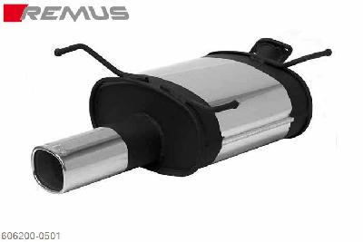 606200 0501, Nissan Almera Fastback, 5 door, Year 2000- , 2.2l 16V TD 81 kW, Remus Sport exhaust with 1 tail pipe 92x78 mm