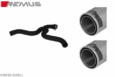 626008 0598CL, Opel Insignia 4x4 Turbo Sedan and Fastback, type 0G-A, Year 2008- , 2.0l Turbo 162 kW (A20NHT), Remus Sport exhaust left with 1 tail pipe round 98 mm Street Race