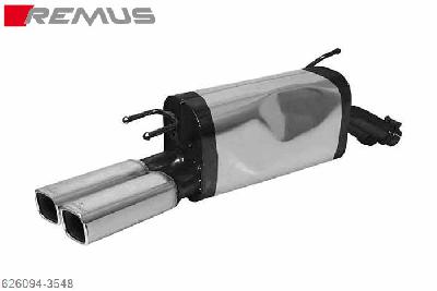 626094 3548, Opel Omega B Caravan, 1994- , 2.0l 85/100 kW, Remus Sport exhaust with 2 tail pipes 74x65 mm angled