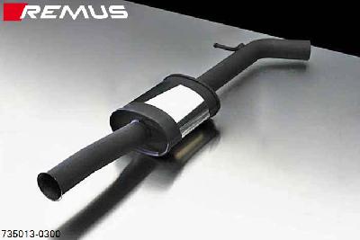 735013 0300, Renault Clio IV RS, type X98, Year 2013- , 1.6l EDC 147 kW (MR16DDT), Remus Front silencer, pipe round 65 mm, only mountable together with 735013 0700