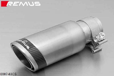 0007 83CS, Seat Altea, type 5P, Year 2004- , 1.4l 63 kW, Year 2006- , 1.6l 75 kW, 2.0l FSI 110 kW, 2.0l TFSI 147 kW, 1.9l TDI 77 kW, 2.0l TDI 100 / 103 / 125 kW, Remus 1 tail pipe round 84 mm Carbon Race