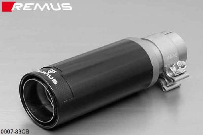 0007 83CB, Seat Toledo, type 5P, Year 2005- , 1.9l TDI 77 kW, 2.0l TDI 100 / 103 kW, 2.0l FSI 110 kW, Remus 1 tail pipe round 84 mm Street Race Black Chrome