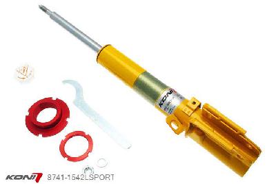 8741-1542LSPORT, Koni Sport schokdemper Vooras links, Porsche 911 (993) Carrera 2 (S) Coupe, Targa, Convertible, 10/1993-09/1997, excl. Bilstein OEM sportophanging, Demping instelbaar  d.m.v. stelknop, Standaard lengte , verlaging tot max. -40mm